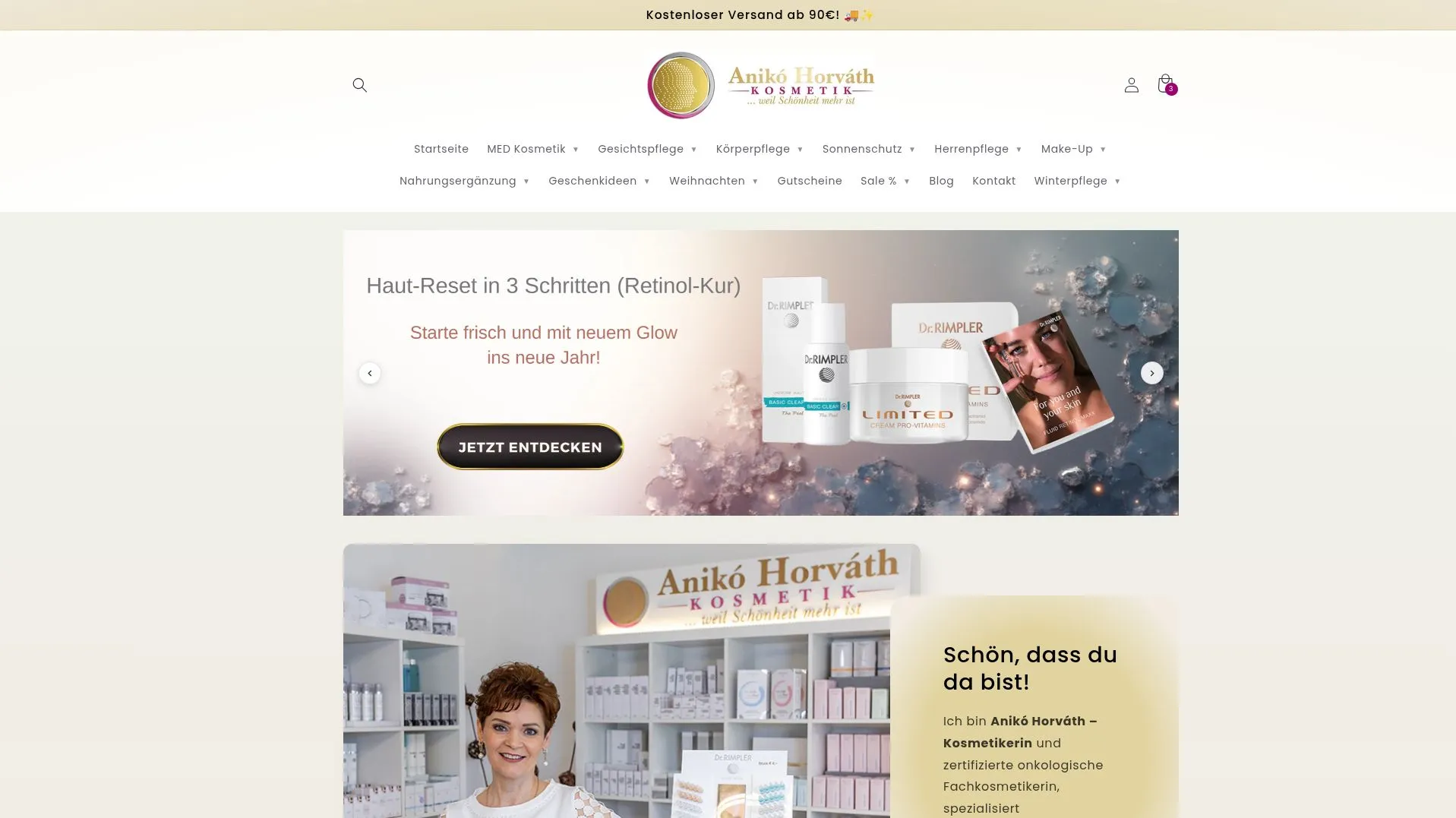 Anikó Horváth Kosmetik project screenshot